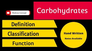 Carbohydrate  Definition Classification amp Function With Handwriting Notes [upl. by Nichola678]