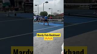 Jack Sock vs Isner  Mardy Fish Pickle ball match 😎🤷‍♂️ shorts Fish backhand 💪💪💪 [upl. by Tilford860]