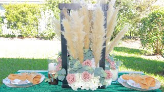 DIY Tall Wooden Dowel Modern Whimsical Wedding Centerpiece [upl. by Eziechiele]