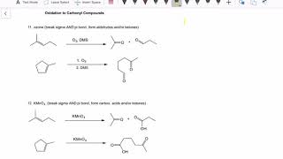 Oxidation reactions of alkenes O3 and KMnO4 [upl. by Loyce]