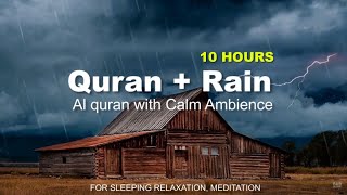 Quran  Rain 10 hours of beautiful calm Quran recitation with rain nature for sleeping relaxation [upl. by Ahsieki356]