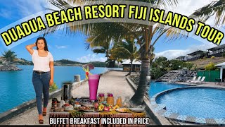 Duadua Beach Resort in Fiji Tour Vlog [upl. by Meghann]