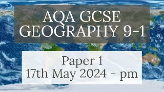 AQA GCSE 91 GEOGRAPHY PAPER 1 2024  Physical Geography [upl. by Einaffit]