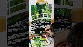 In this weeks lesson learn to paint a Monetinspired bridge over a pond of water lilies in acrylic [upl. by Marnia583]