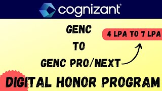 GenC to GenC Next in Cognizant  GenC to GenC Pro  Digital Honor Program in Cognizant [upl. by Ayota542]