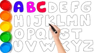 ABCDEFGHIJKLMNOPQRSTUVWXYZ  Easy Draw and Paint Alphabet A to Z AritriArts [upl. by Rambort494]