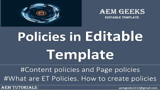 Editable Template 4  Policies in Editable Template [upl. by Malamud]