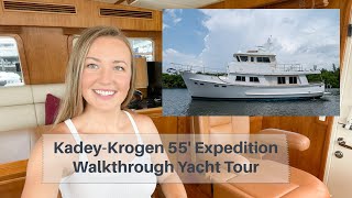 KadeyKrogen 55 Expedition Pilothouse Yacht Tour  Sara Fithian [upl. by Svensen]