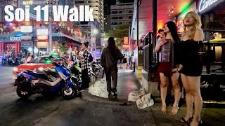 Bangkok Night walk  Sukhumvit Soi 11 [upl. by Leavitt]