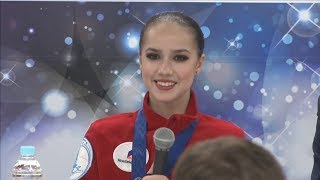 Alina Zagitova World Champ 2019 FS Press Conference [upl. by Oinoitna]