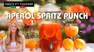 Aperol Spritz Punch  Large Batch Party Recipe  How To Make [upl. by Rauscher319]