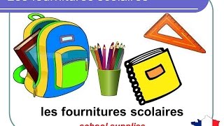 French Lesson 40  SCHOOL SUPPLIES Stationery Vocabulary  Fournitures scolaires Útiles escolares [upl. by Aicak]