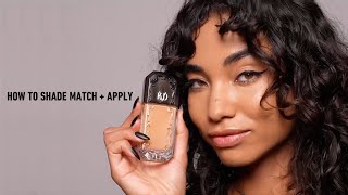 HOW TO SHADE MATCH GOOD APPLE SERUM FOUNDATION  KVD BEAUTY [upl. by Nwahsav310]