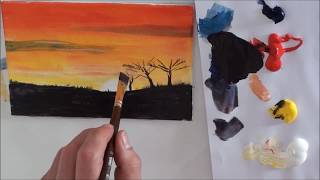 10MinutenMalerei Afrika für Anfänger  Acryl malen  Tutorial [upl. by Einnov356]