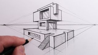 How to Draw a Building in 2Point Perspective Step by Steps [upl. by Alyosha926]