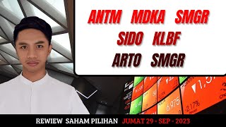 Analisa Saham Investzone 29 September 2023 ANTM MDKA SMGR SIDO KLBF ARTO SMGR [upl. by Ardelia]