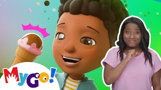 Ice Cream Song  MyGo Sign Language For Kids  Lellobee Kids Songs [upl. by Aicenod]