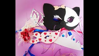 4 maschere di carnevale facili da reazlizzare in gomma crepla  4 carnival masks diy fommy [upl. by Eliza]