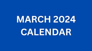 March 2024 Calendar Printable with Holidays of USA UK India Canada Australia etc  CalendarBuzz [upl. by Ahsekar]