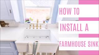 how to install a farmhouse sink [upl. by Dnomde]