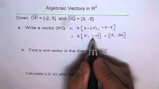 Operation on Vectors in Component Form in R2 [upl. by Enilesoj942]