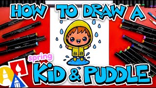 How To Draw A Spring Kid Jumping Into A Puddle [upl. by Phenica]