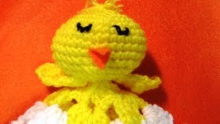 How to crochet blanket baby chick lovies  part one [upl. by Aibonez]