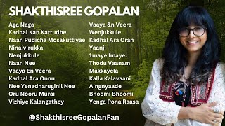 Shakthisree Gopalan Tamil Hits amp Best Songs  2024  New Shakthisree Gopalan Song Jukebox  2024 SG [upl. by Ahsyen986]