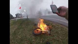 EBike explosion TOB ebike burst into flame in first 3 miles Beware of Mike Moser ebikes [upl. by Thorstein]