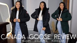 IS CANADA GOOSE WORTH IT  CANADA GOOSE PARKA REVIEW  TRILLIUM SHELBURNE ROSCLAIR [upl. by Lynea]