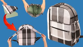 How to sew a stylish school backpack easily  diy backpack [upl. by Bugbee]