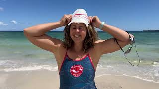 Busselton Jetty Swim Putting on your swim cap [upl. by Nikaniki307]