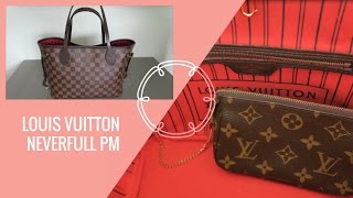 Louis Vuitton Neverfull PM Damier Ebene  Red Ruby Creates [upl. by Jempty]