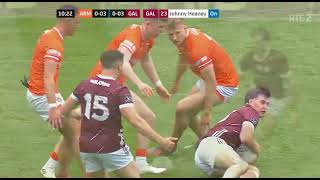 THE HIT THAT ENDED ROB FINNERTYS INVOLVEMENT IN ARMAGH V GALWAY  2024 ALL IRELAND FOOTBALL FINAL [upl. by Ynar]