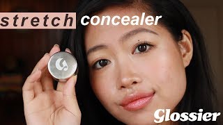 Glossier Stretch Concealer MEDIUM  First Impressions Swatch and Coverage Review [upl. by Felder]