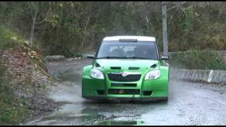 Skoda Fabia S2000 essaietest Jan KopeckyNicolas Vouilloz Decembre 2009 Col de Castillon [upl. by Akehsat]