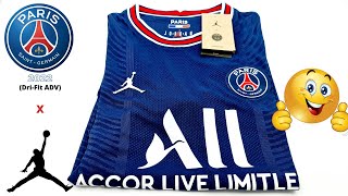 PSG x JORDAN jersey HOME kit 2122 DriFit ADV unboxing amp review  ASMR [upl. by Carolann]