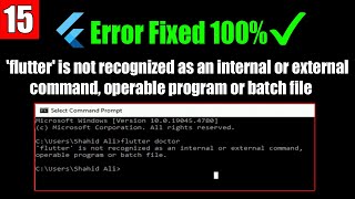 flutter is not recognized as an internal or external command operable program or batch file [upl. by Ainigriv]