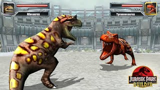 ALLOSAURUS VS T REX ALLOSAURUS DEFEAT T REX  JURASSIC TOURNAMENT  JURASSIC PARK BUILDER [upl. by Spatz]