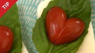 How to Make HeartShaped Tomatoes  CHOW Tip [upl. by Lamok]