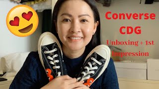 Converse CDG Unboxing  First Impression [upl. by Ahsym]