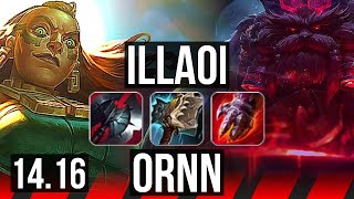 ILLAOI vs ORNN TOP  6 solo kills 824 600 games Rank 13 Illaoi  NA Master  1416 [upl. by Norrab]