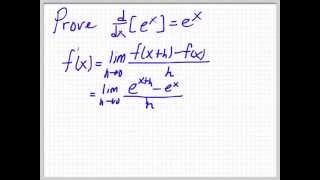 Proof of the Derivative of ex  Definition of Derivative [upl. by Grevera]