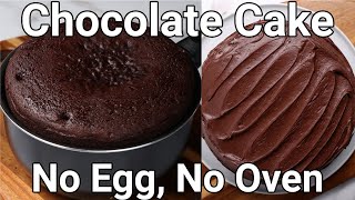 No Egg No Oven Chocolate Cake Recipe in Cooking Pan on Stove Top  Moist amp Soft Choco Cake Frosting [upl. by Cousins146]