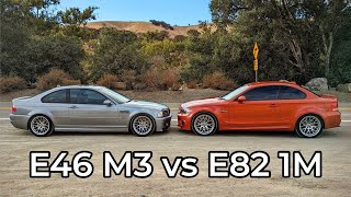 2006 BMW M3 vs 2011 BMW 1M  Head to Head Review [upl. by Eeliah486]