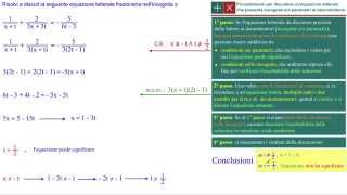 Discussione di equazioni frazionarie letterali  2 esercizi completi senza calcoli [upl. by Asaph368]