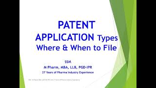 Patent Application Types and Where amp When to File Patent Application [upl. by Rebel]