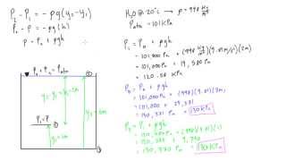 How to calculate pressure at a given depth in a tank [upl. by Rosmarin]