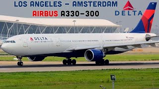 Delta One A330300 I Business Class I Los Angeles to Amsterdam [upl. by Woodring]