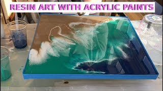 Resin Art With Acrylic Paints  Beach Effect First Layer by Arijana Lukic 11 [upl. by Kieger]